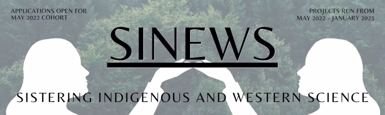 Promotional banner for SINEWS: Sistering Indigenous and Western Science.