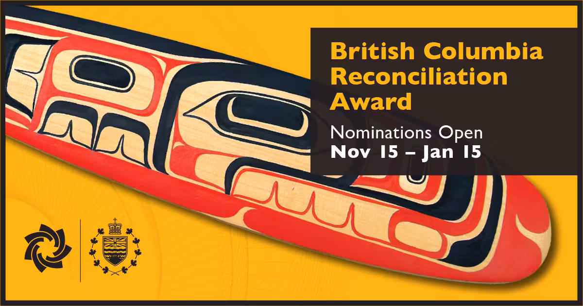 British Columbia Reconciliation Award nomination graphic