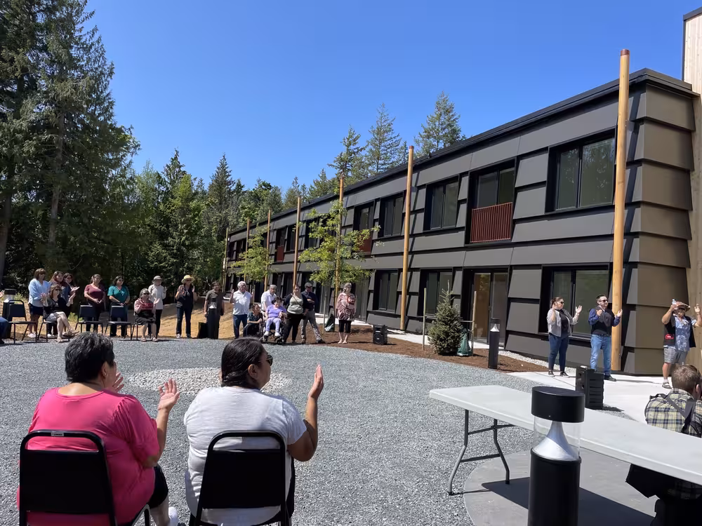 ceremony at newly constructed building