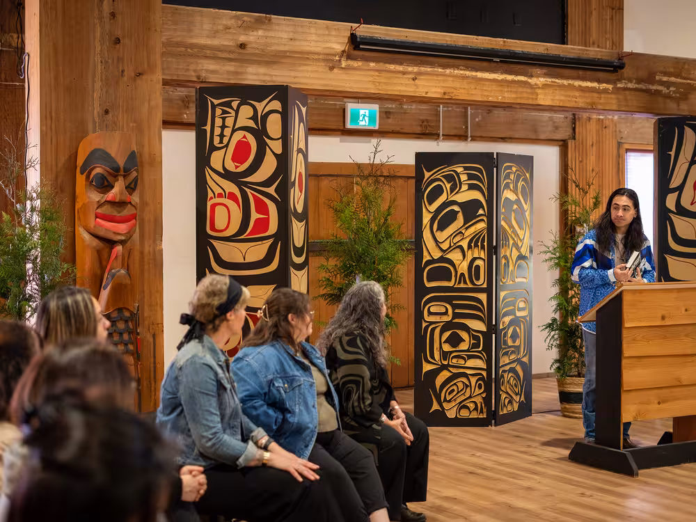 presentation with salish decor